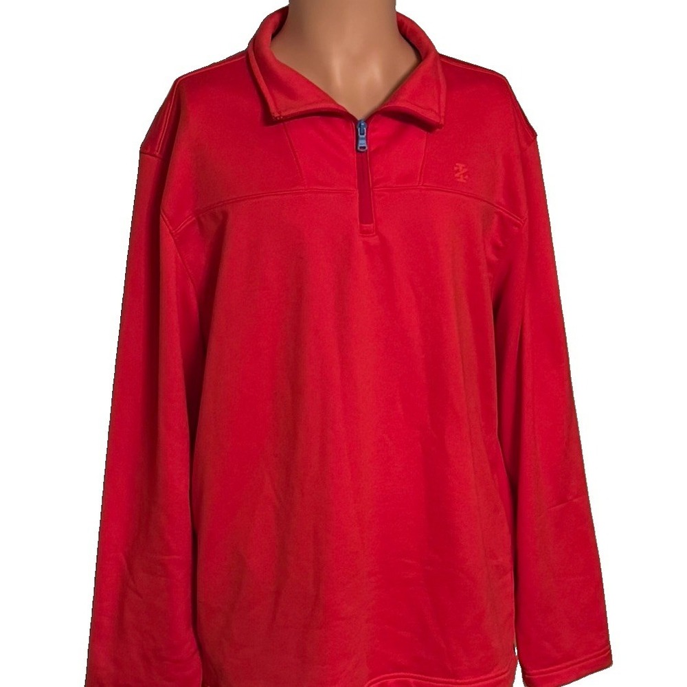 IZOD Men's Large Light Red (See Pics) Long Sleeve Quarter-Zip Fleece